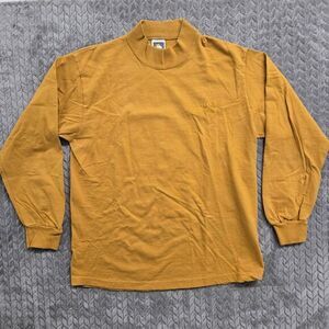 Ireland Celtic Long Sleeve Shirt Vintage 90s Size‎ Large Mock Neck Goldenrod